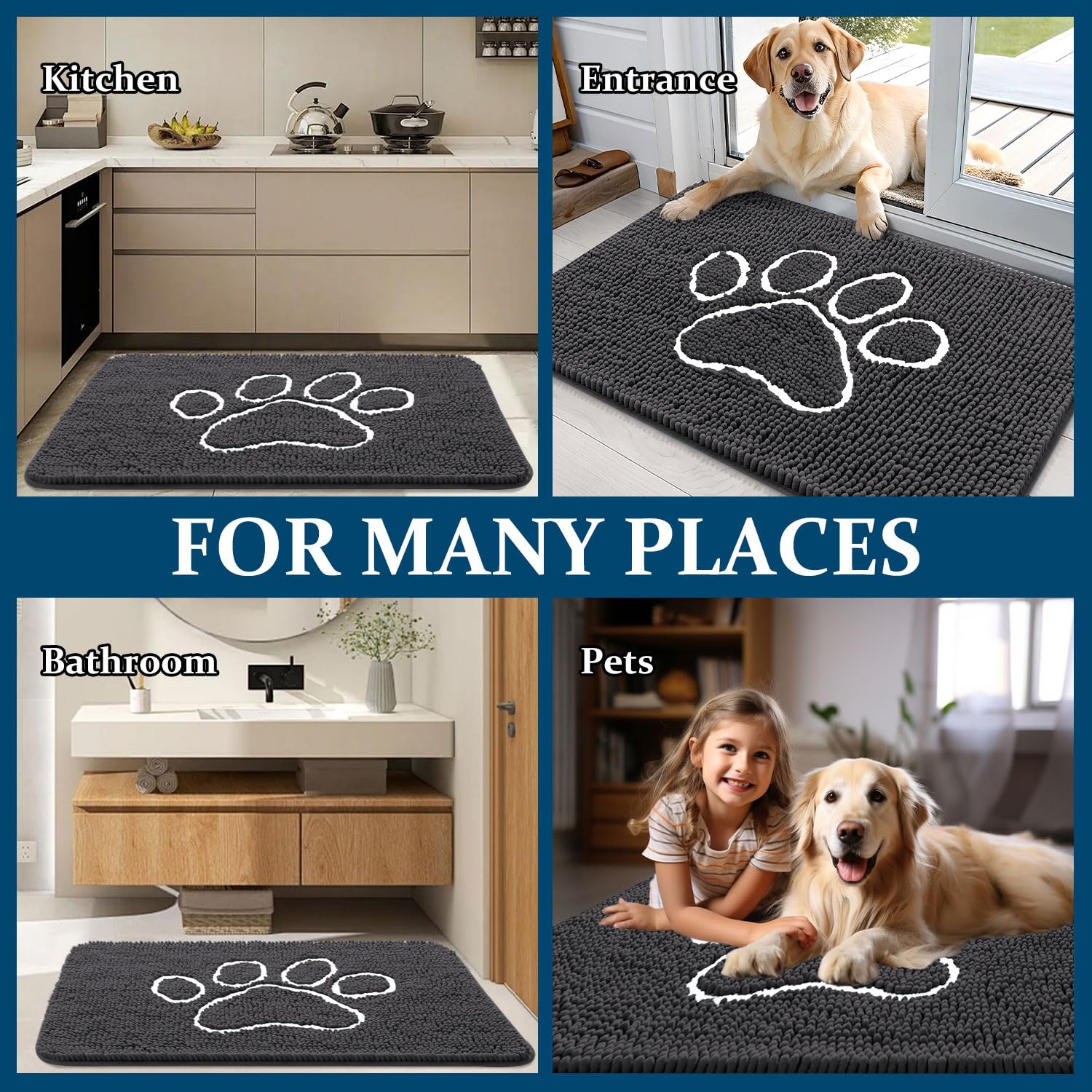 OLANLY versatile entryway mat keeps entries tidy and welcoming.
