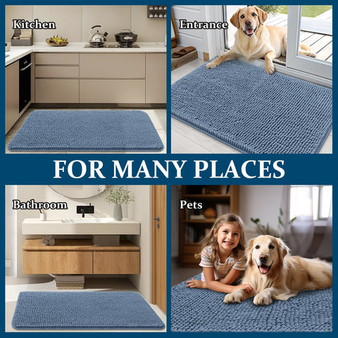 OLANLY airy blue mat adds a calming touch.