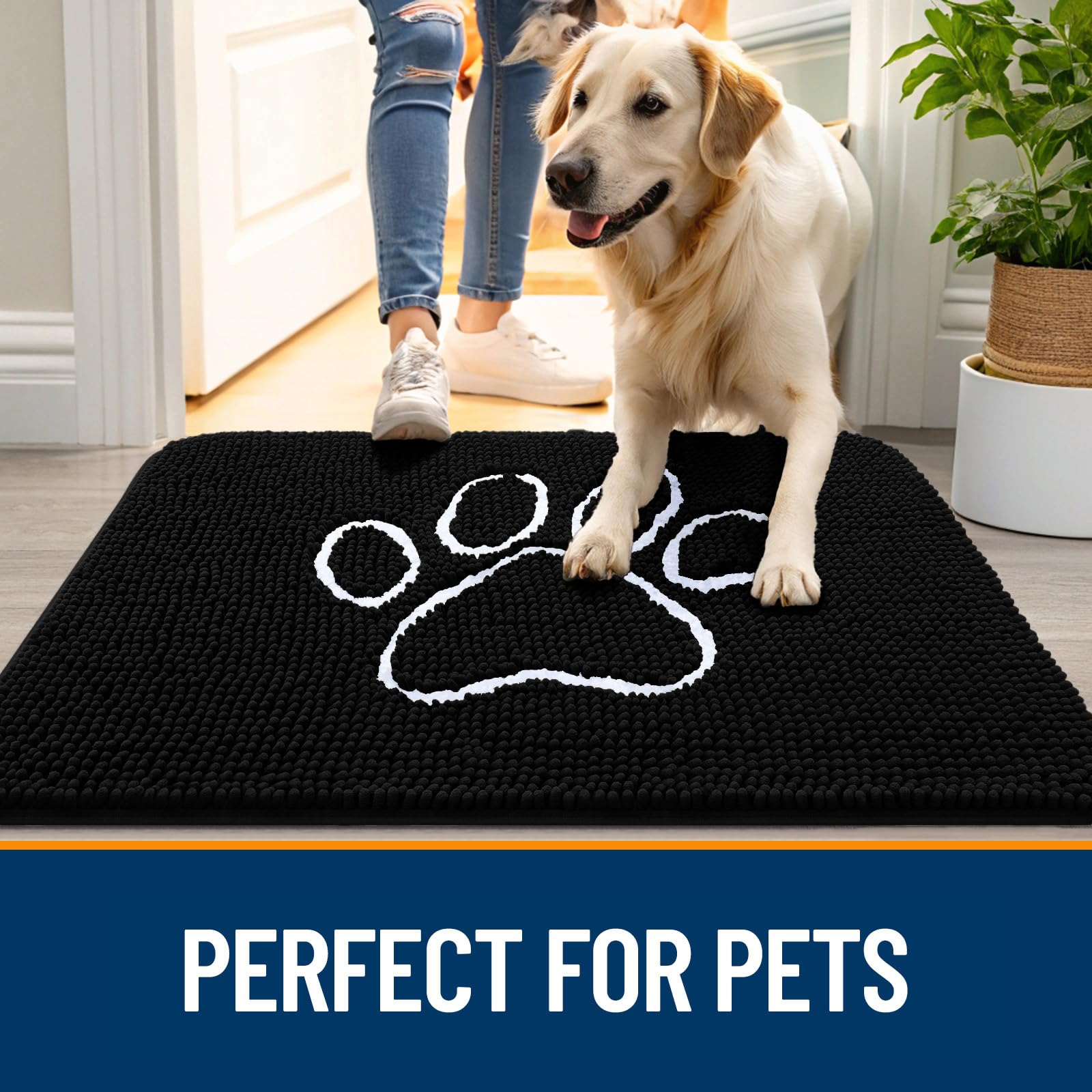 OLANLY washable chenille mat is easy to clean and quick to dry