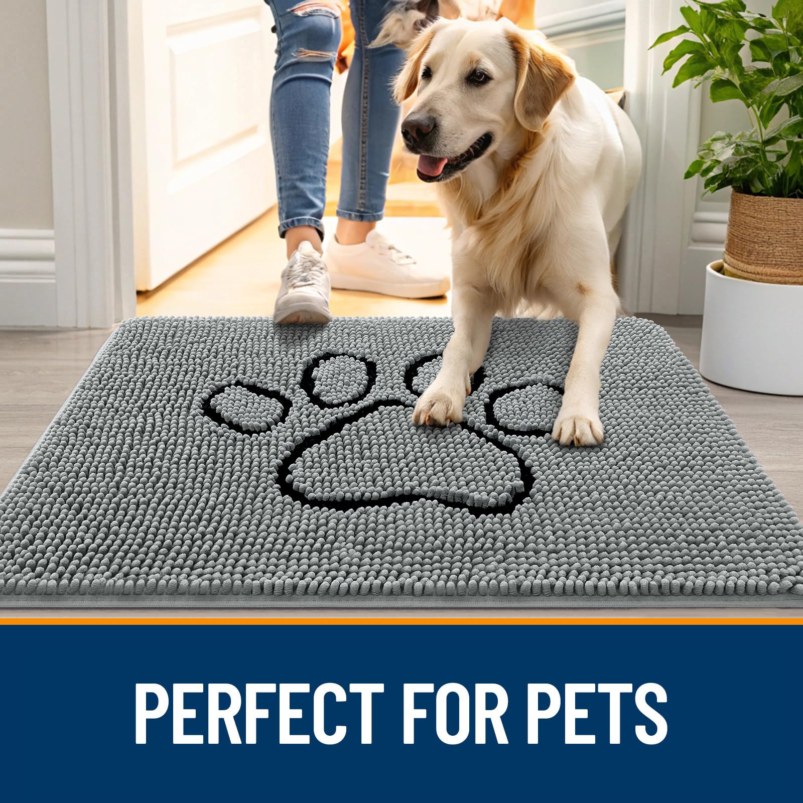 OLANLY washable mud mat for dogs offers easy cleaning
