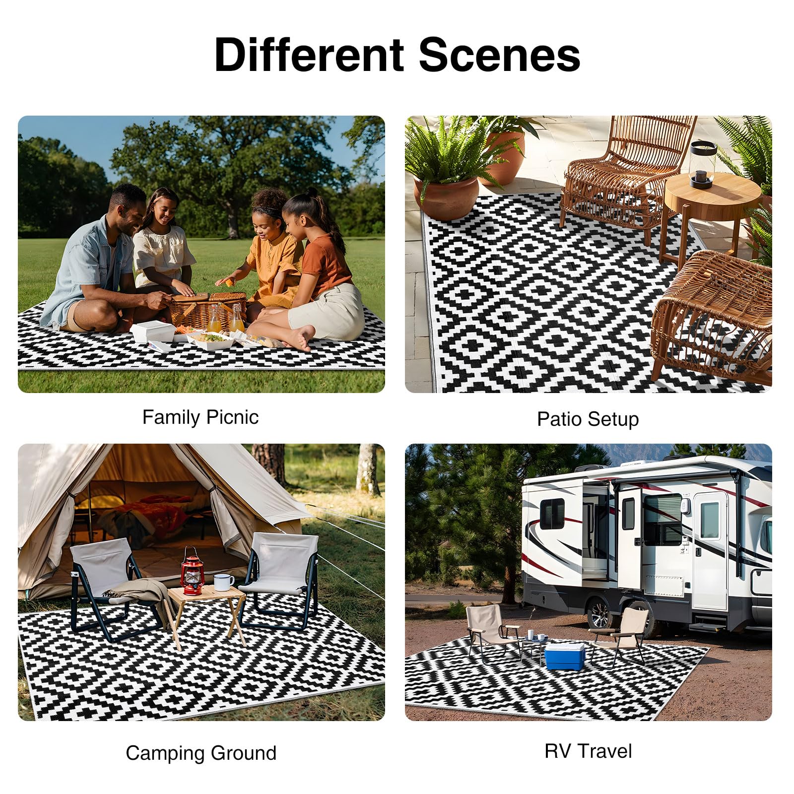 OLANLY waterproof outdoor rug 5x8 porch setup; stylish and functional exterior rug.