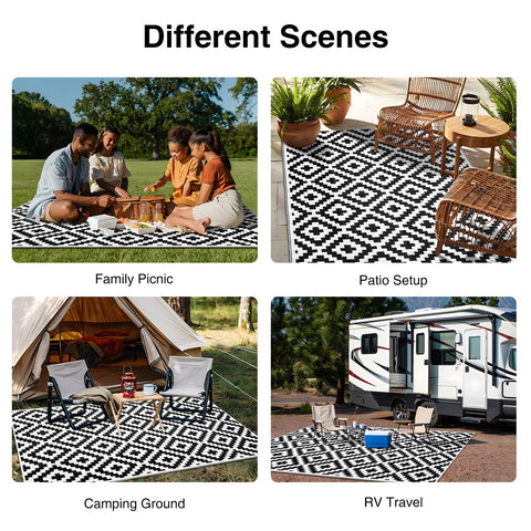 OLANLY waterproof outdoor rug 5x8 porch setup; stylish and functional exterior rug.