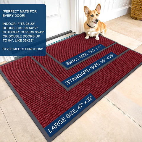 OLANLY wine-red doormat highlighting fade-resistant color for long-lasting appeal.