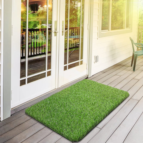 OLanto artificial grass door mat dog friendly surface for paws and easy cleaning