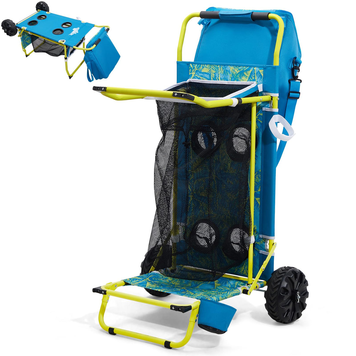 Old Bahama Bay 2-in-1 cart with sand wheels makes beach transport effortless.