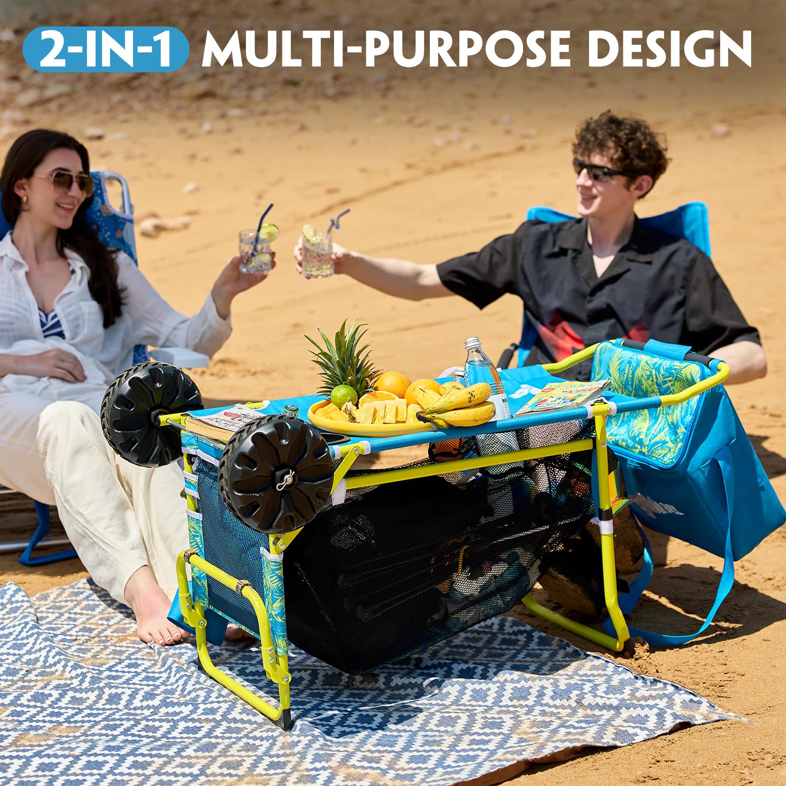 Old Bahama Bay removable cooler bag keeps beverages chilled during picnics.