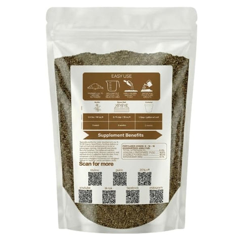 Old Cobblers Farm Wicked Growth fertilizer bag is easy to store and measure for seed potatoes.