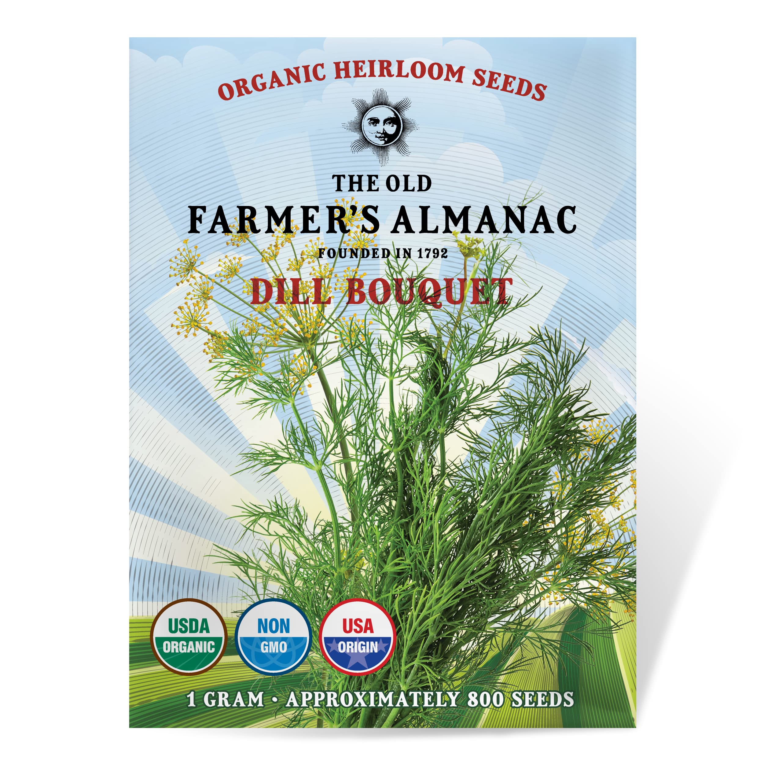 The Old Farmer's Almanac bouquet dill seeds packaging aids storage and gifting