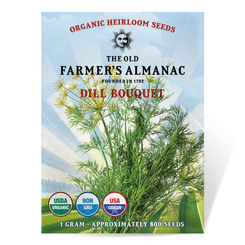 The Old Farmer's Almanac bouquet dill seeds packaging aids storage and gifting