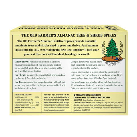 The Old Farmer's Almanac trees and shrubs flourish with balanced nutrients.