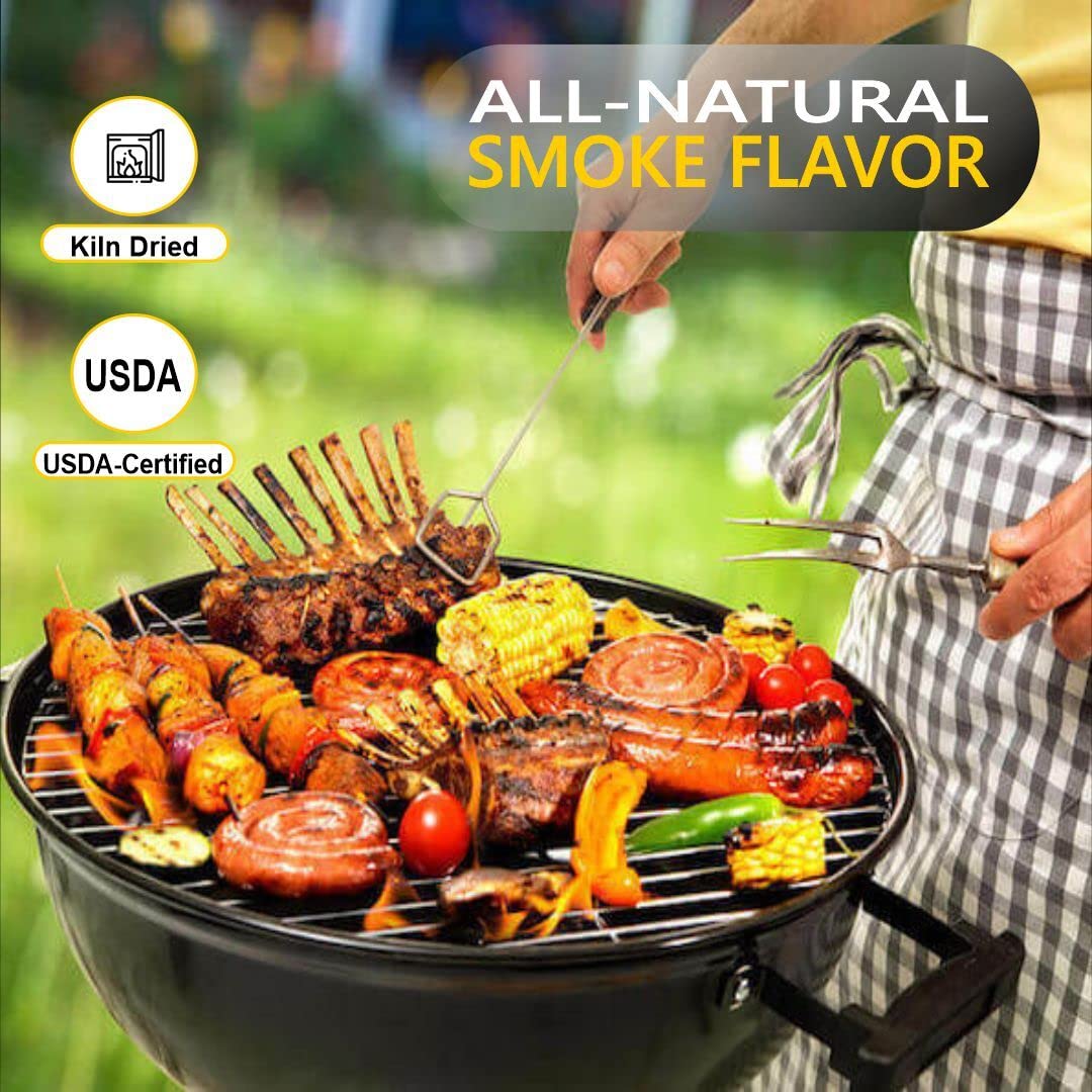 Old Potters Hickory smoker chunks deliver steady heat with 790 cu in fuel supply