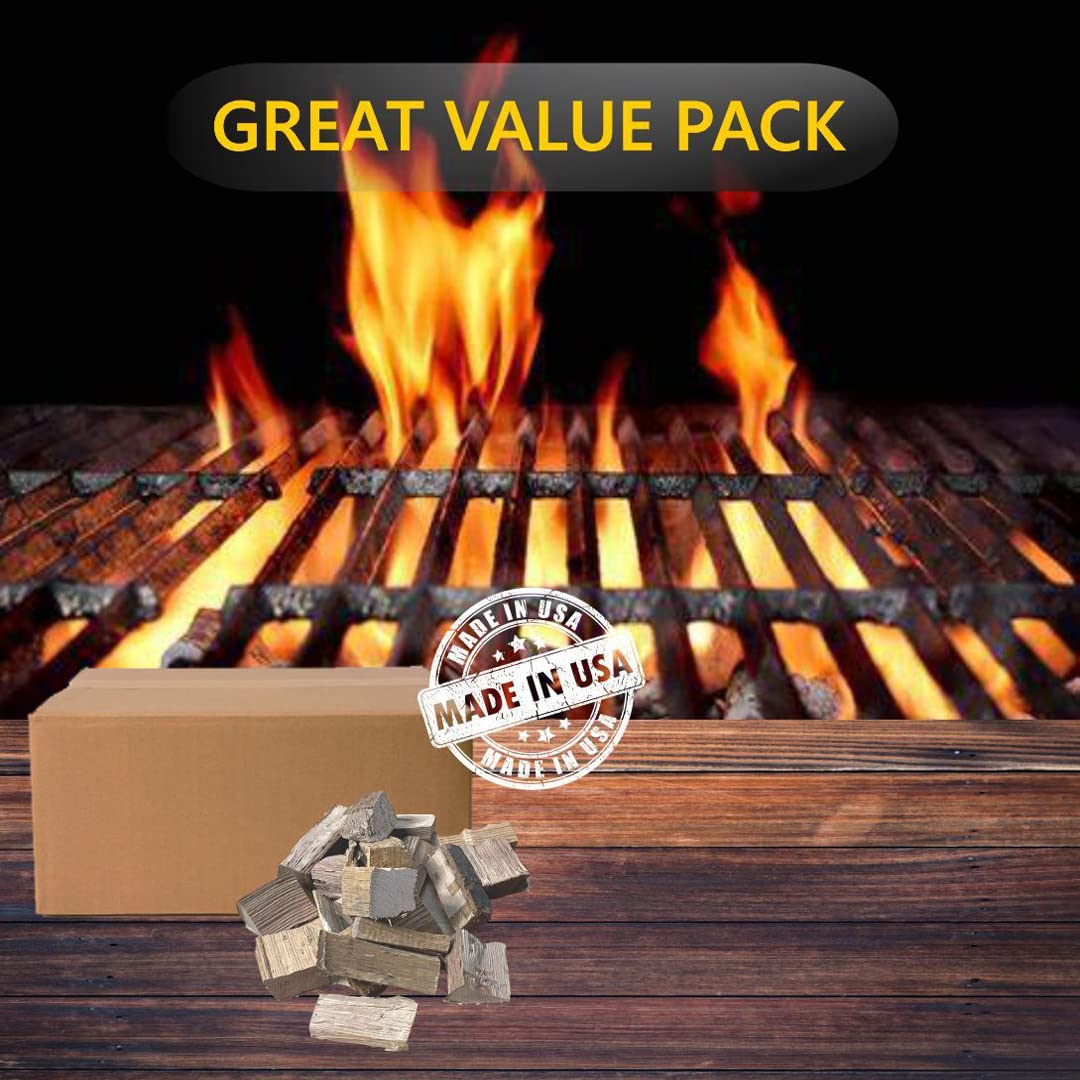 Old Potters Hickory chunks create mild smoke flavor with hot or cold smoking