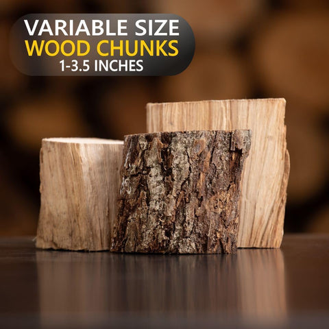 Old Potters smoker chunks oak 2x3 inch pieces poured into a smoker for easy setup