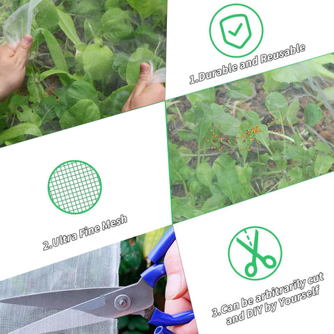 Oleitodh garden netting easy install with weighted edges and stakes