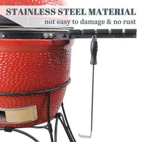 Compatible with Big Green Egg S/M/L and Kamado Joe Classic models.