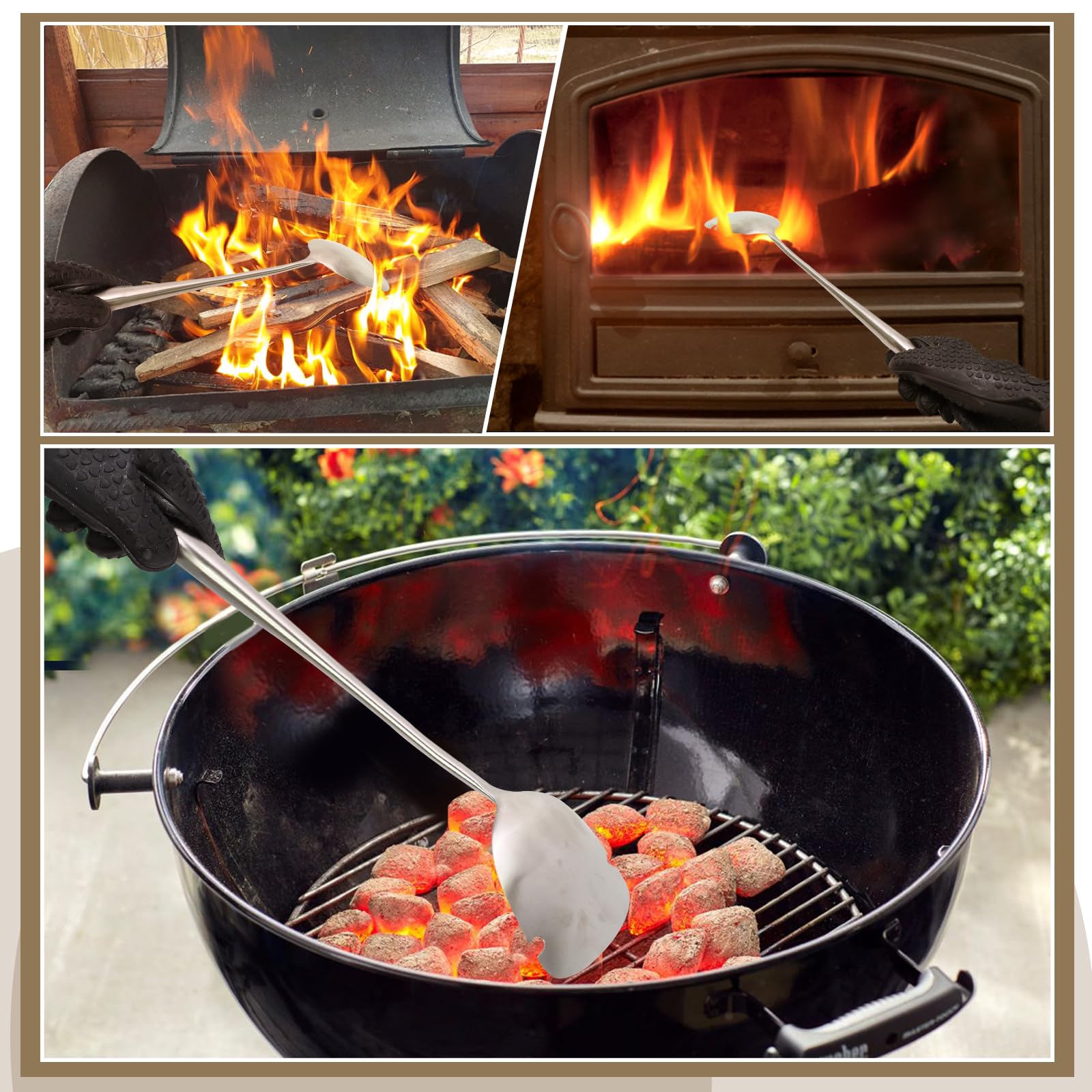 The OLIGAI rake removes bottom ash from grills and ovens