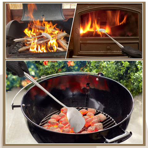 The OLIGAI rake removes bottom ash from grills and ovens