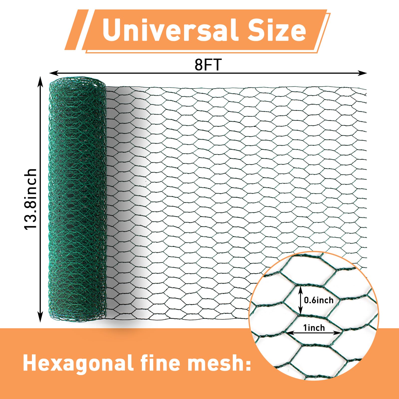 Oligei galvanized PVC-coated hex mesh in green with rust resistance for outdoor projects