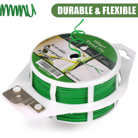 Oligei green wire with durable coating resists rust outdoors