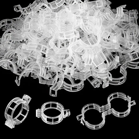 Oligei trellis clip closeup shows durable plastic construction for garden use.