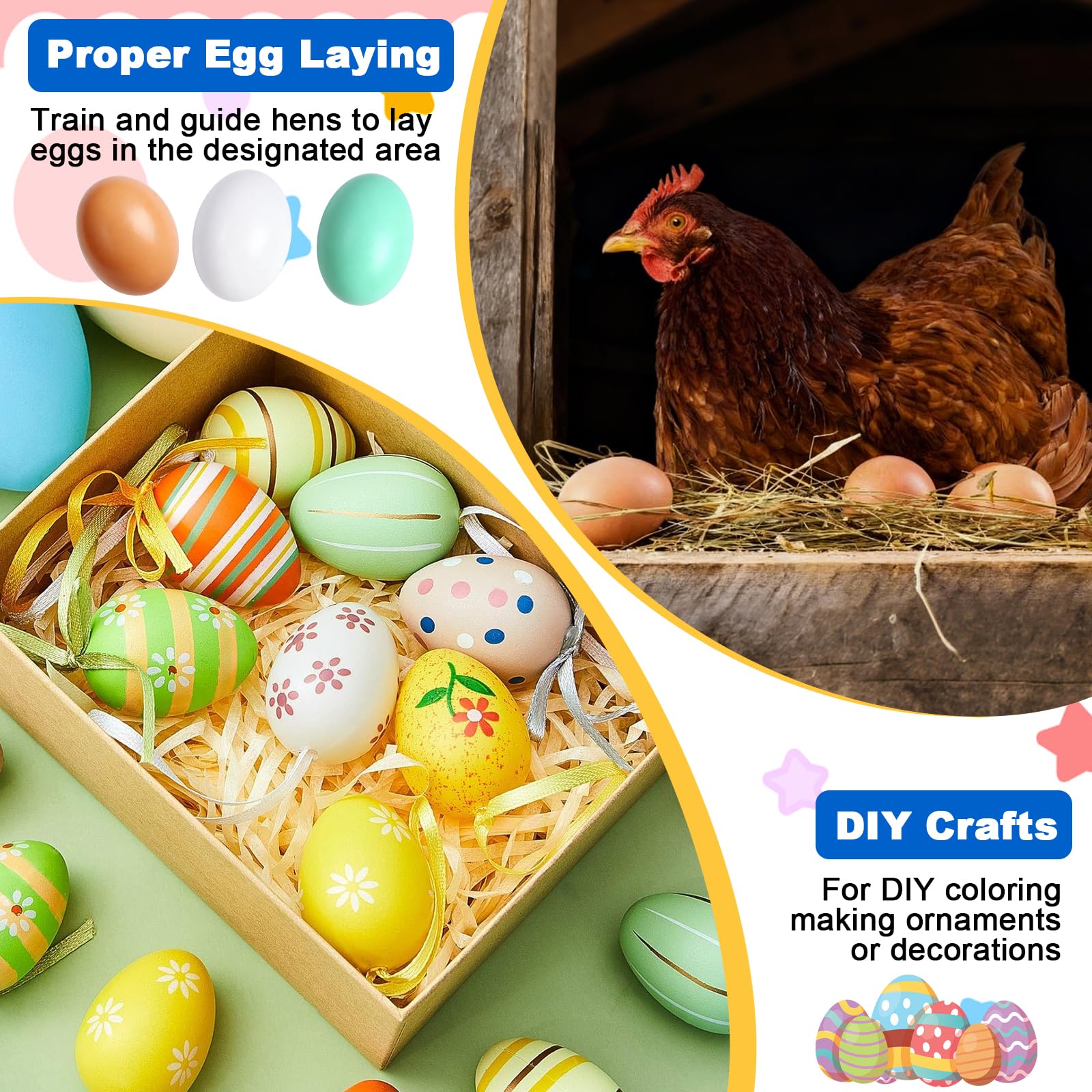 Oligei wooden fake egg white variant 2 for display, painting, and training sessions