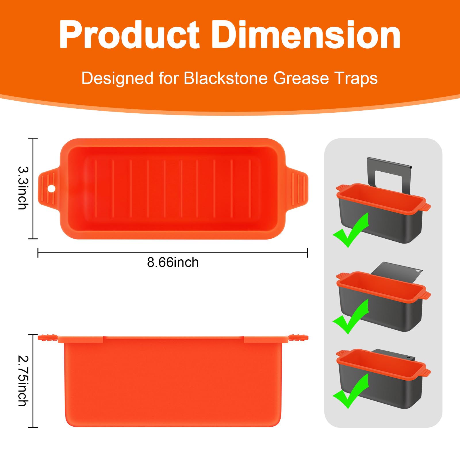 Oliggive grease cup liner on 28-inch Blackstone, reusable and easy to clean.