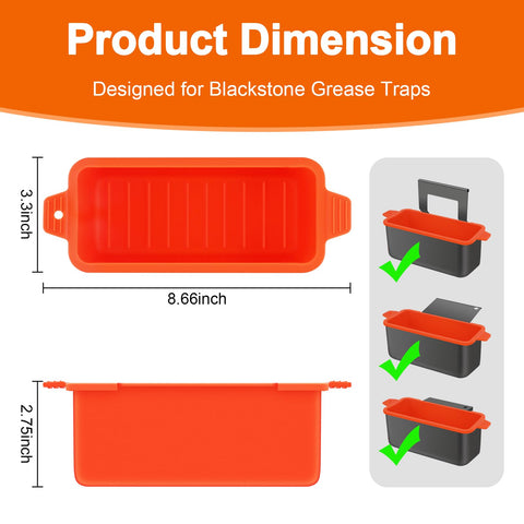 Oliggive grease cup liner on 28-inch Blackstone, reusable and easy to clean.
