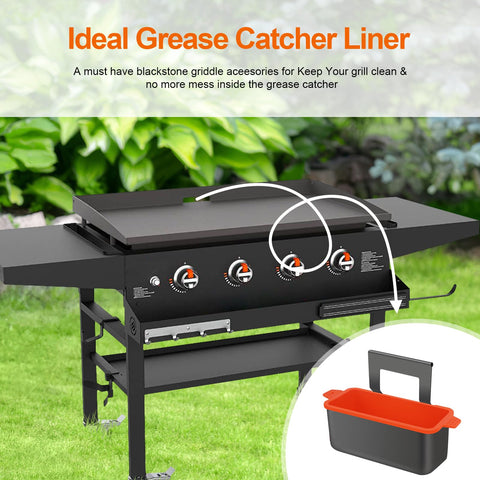 Oliggive orange liner showcases spill containment on a hot grill.