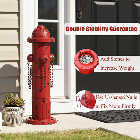 Oligski hydrant with ground stakes for stable outdoor installation