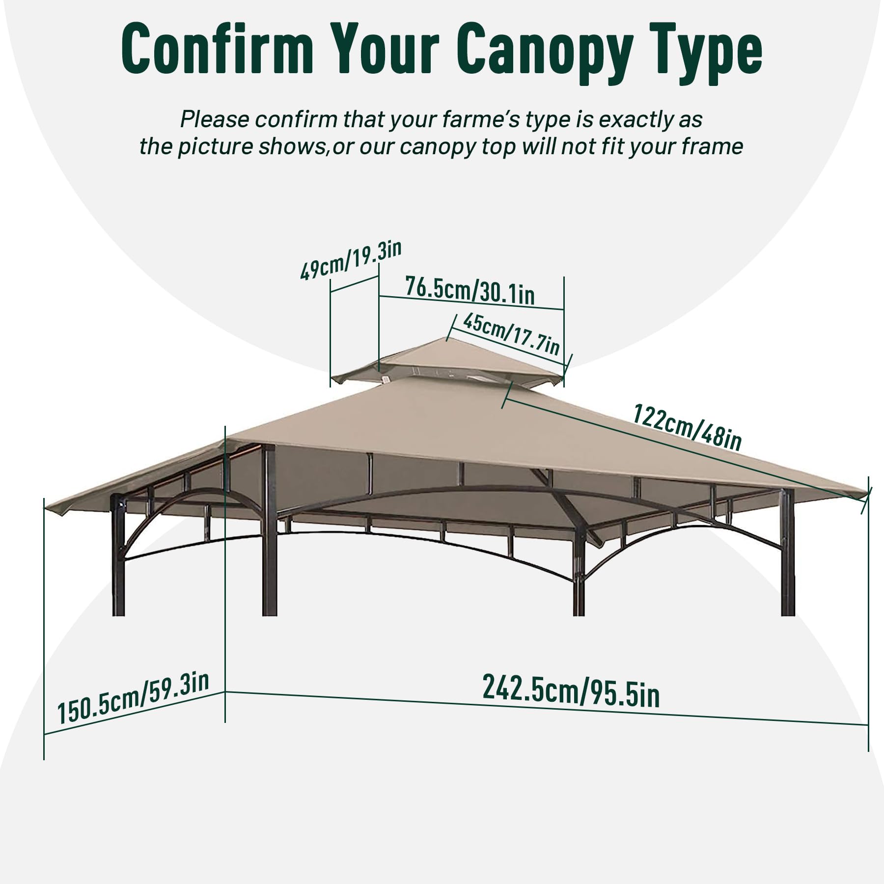OLILAWN double-roof vented design enhances airflow and wind resistance for cooler grilling