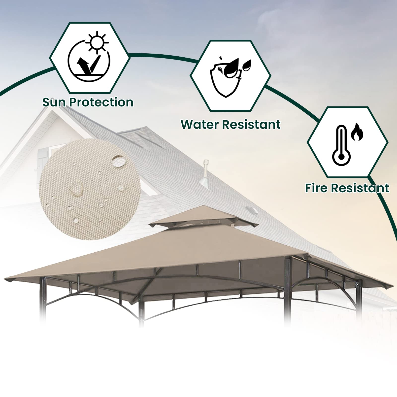 OLILAWN easy-install canopy with corner pockets enables tool-free mounting