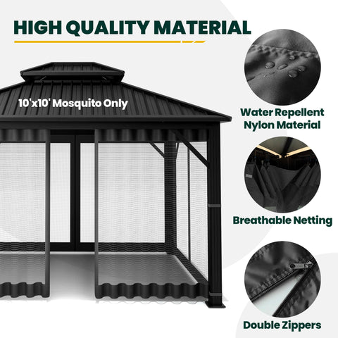 OLILAWN replacement netting with hooks ready for simple gazebo installation