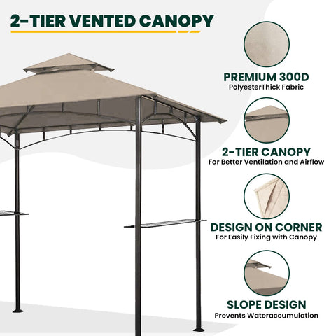 OLILAWN heavy-duty polyester canopy with waterproof coating blocks sun and rain
