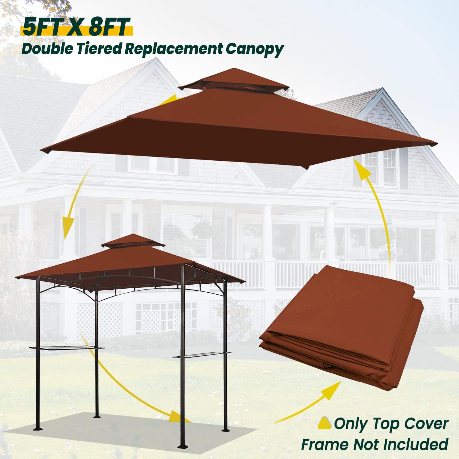 OLILAWN waterproof PU coating burgundy fabric blocks sun and moisture.