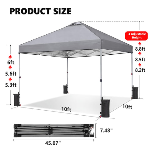 OLIXIS 10x10ft shade area demonstrates generous coverage for outdoors