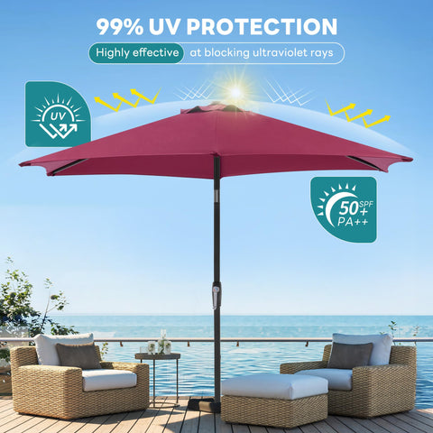 OLIXIS 6-rib frame provides wind resistance and durable shade