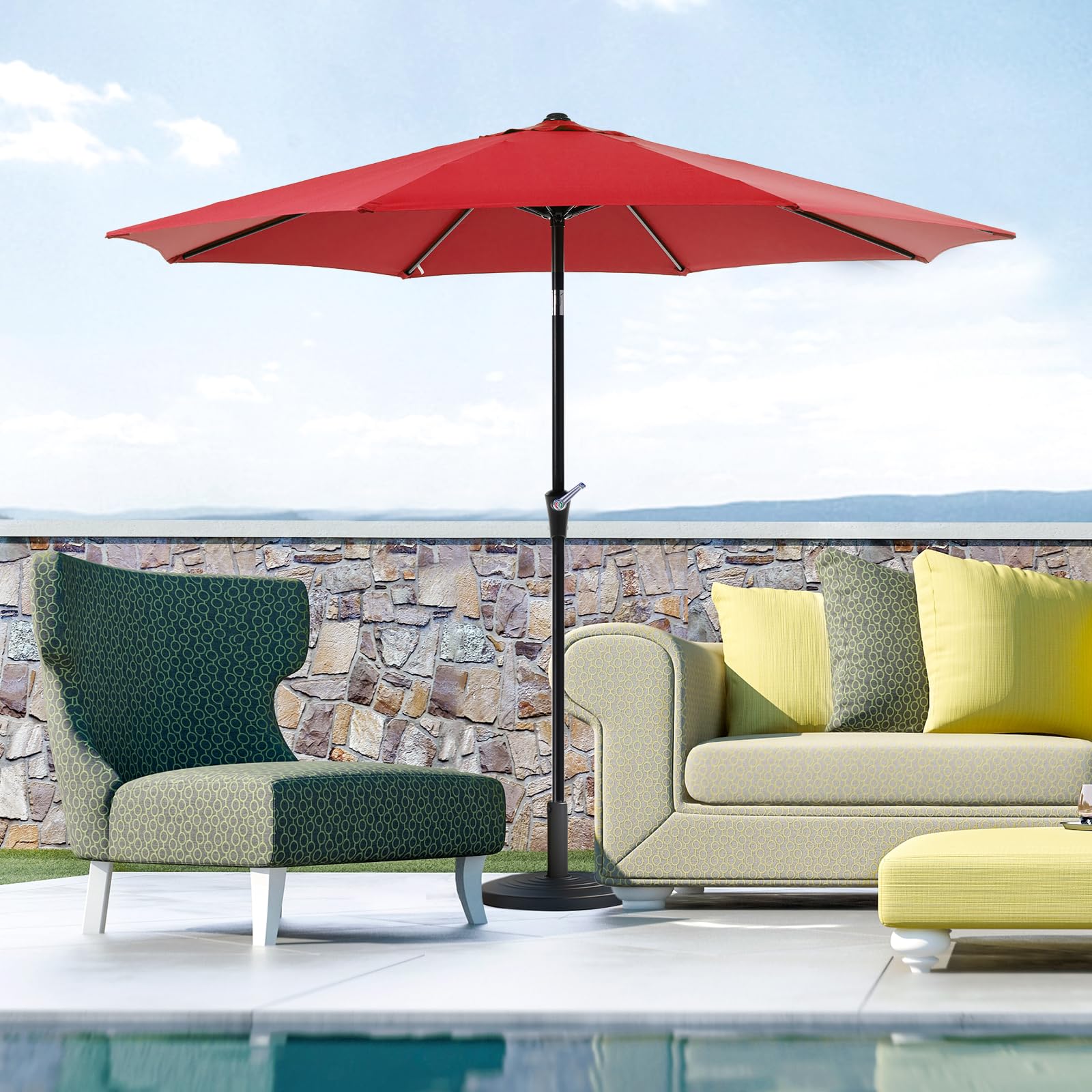 OLIXIS 9ft umbrella ideal for poolside, terrace, and beach setups