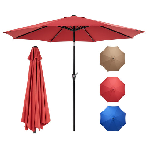 OLIXIS 9ft patio umbrella tilt-crank provides customizable shade outdoors