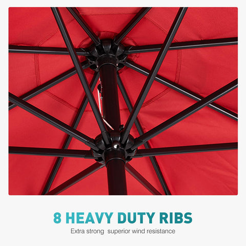 OLIXIS 9ft umbrella ventilated canopy promotes airflow for cooler seating