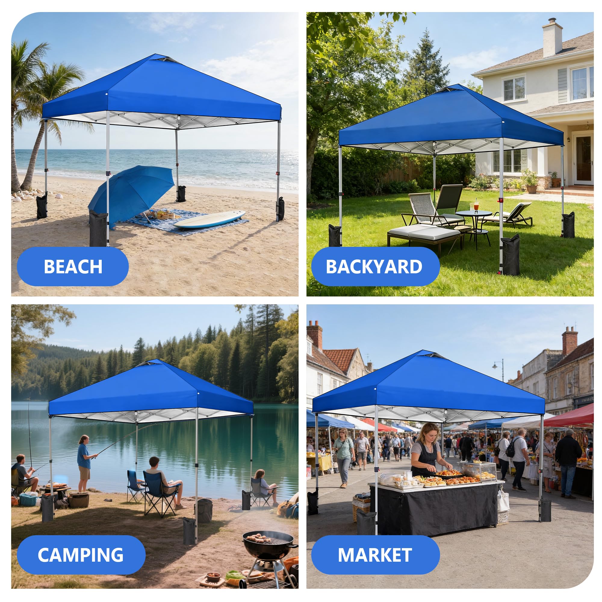 OLIXIS backyard party setup offers instant shade and wind protection.