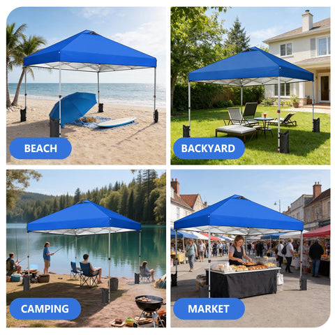 OLIXIS backyard party setup offers instant shade and wind protection.