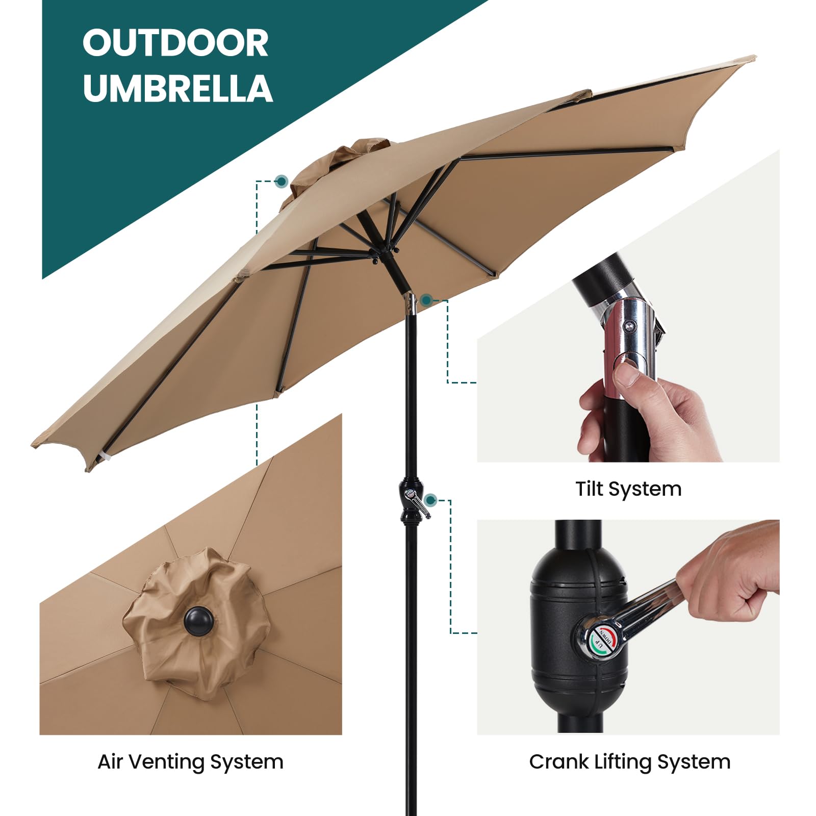 OLIXIS crank lift system for smooth opening and closing