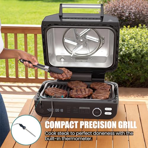 OLIXIS Electric Grill air fry basket insert enables healthier frying with less oil.