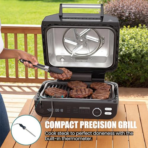 OLIXIS Electric Grill air fry basket insert enables healthier frying with less oil.