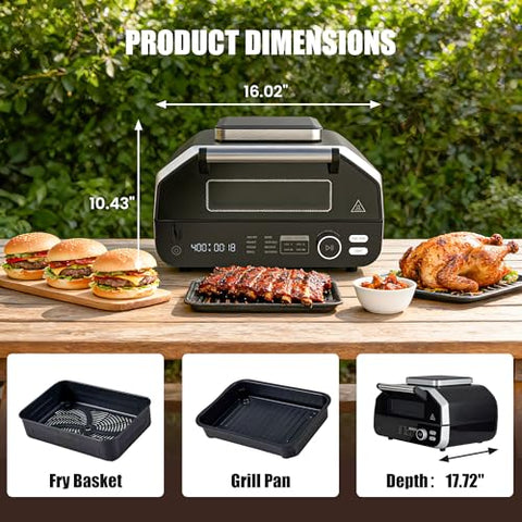 OLIXIS Electric Grill control panel close-up emphasizes precise mode and temperature control.