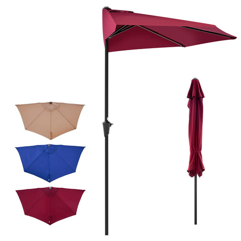 OLIXIS red scalloped umbrella ideal for balcony, patio, and garden