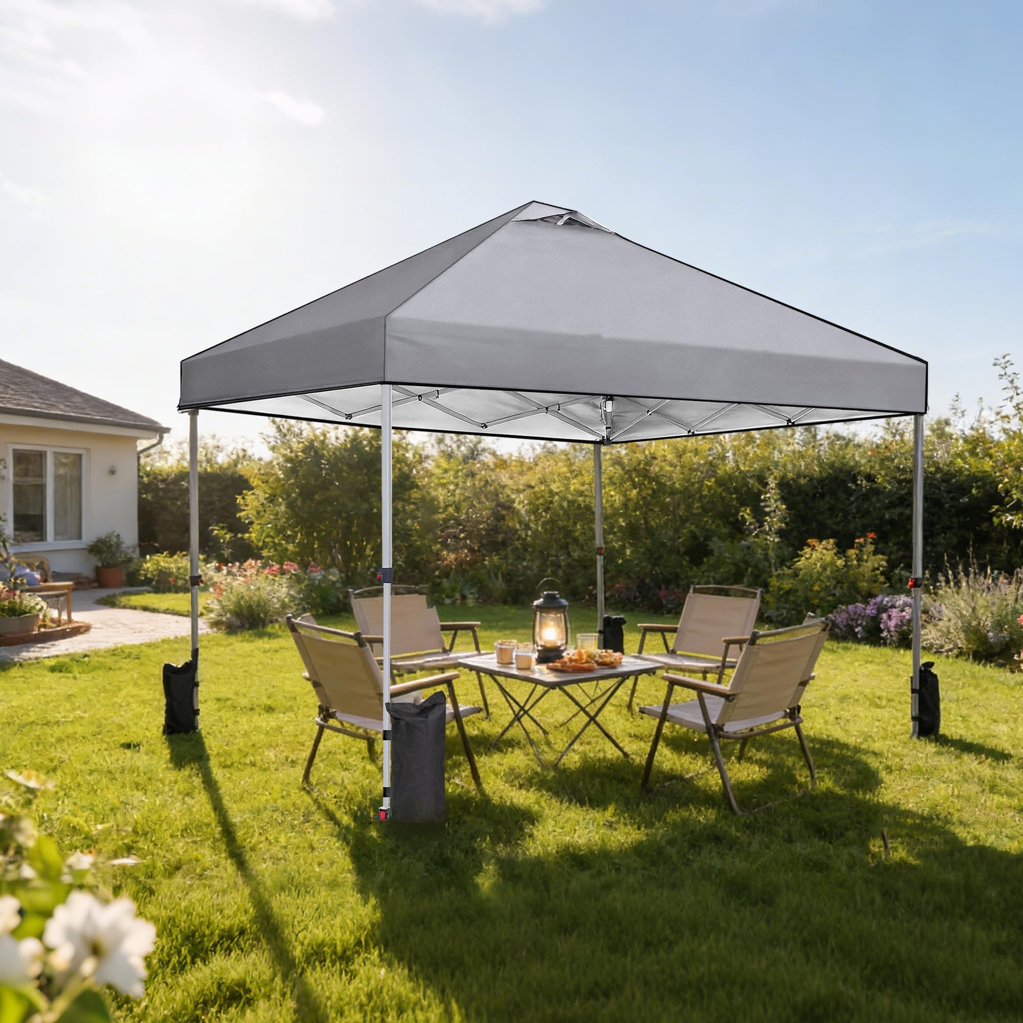 OLIXIS 10x10ft shelter ideal for beaches, markets, and backyard gatherings