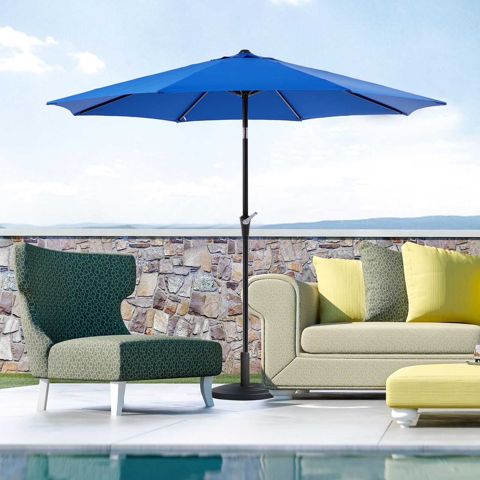 OLIXIS 9ft umbrella ideal for poolside, terrace, and beach setups.