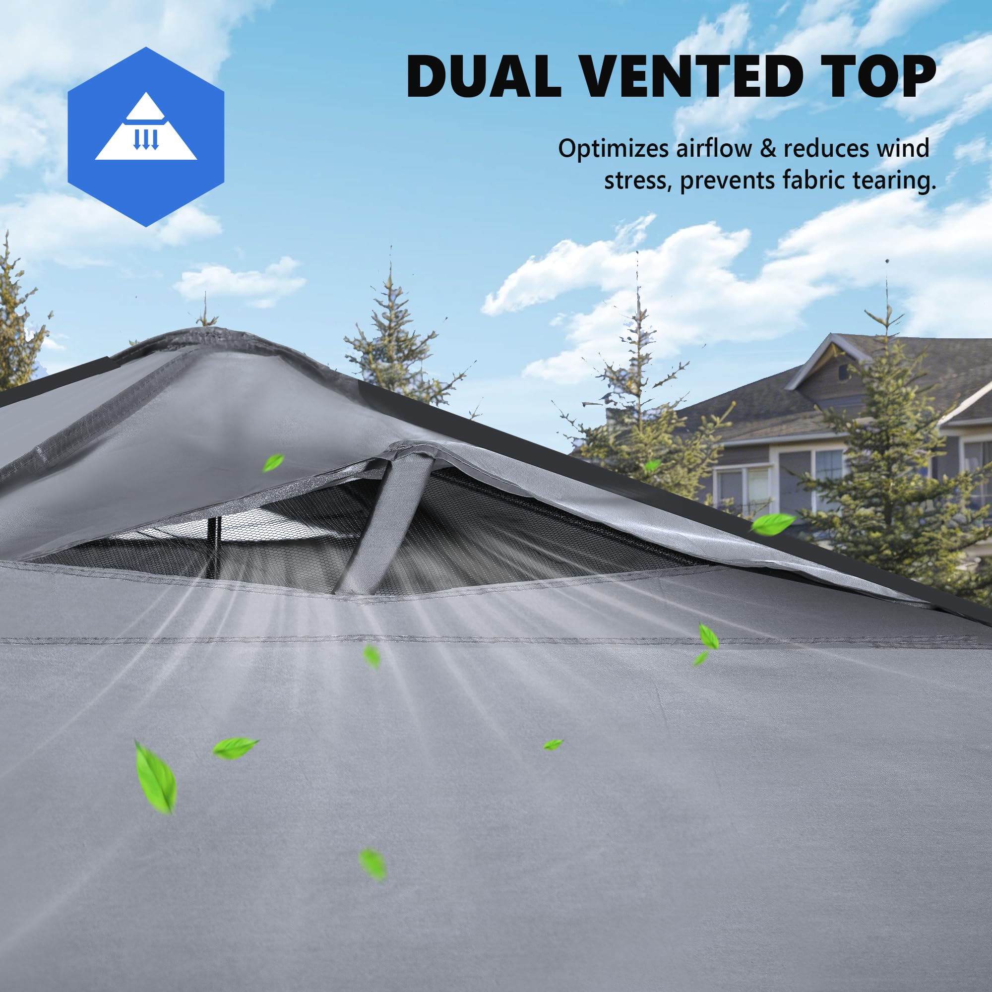 OLIXIS powder-coated steel frame provides durable support for outdoor use
