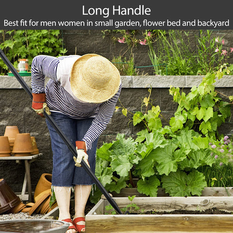 Oliynedy 4-tine cultivator digs deep to loosen soil and pull weeds.